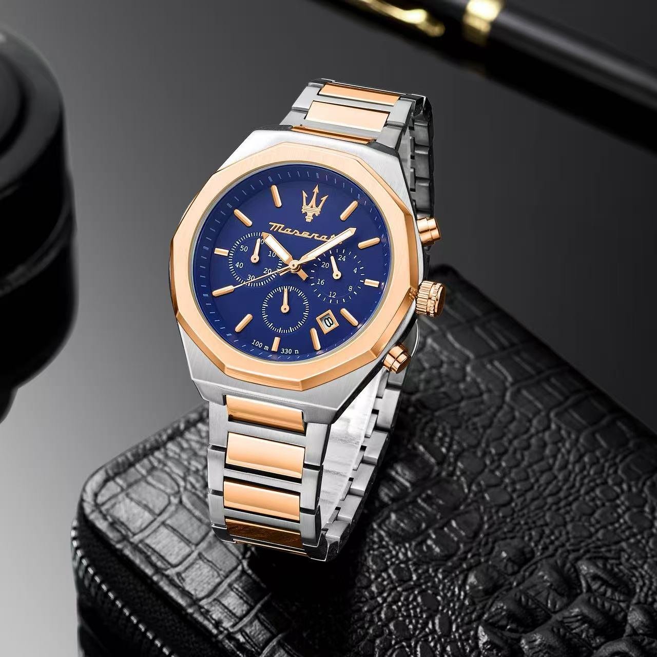 MASerati stile blue dial