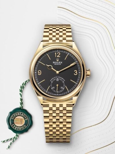 ROLex Celini 1908 Gold Black Semi ETA