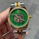 ROLex LAND DWELLER SKELETON COMES WITH DUAL TONE STRAP AND GREEN DIAL