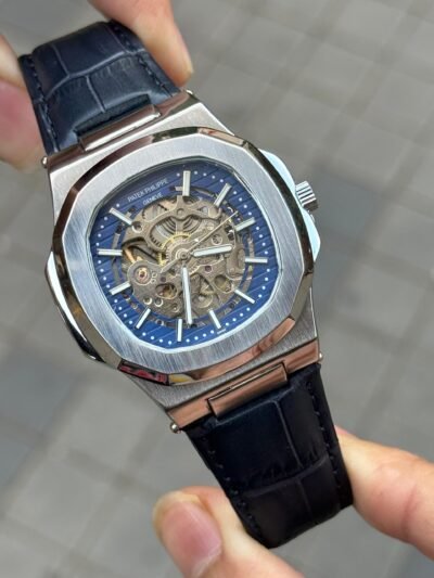 PAT_EK Nautilus leather Automatic blue dial