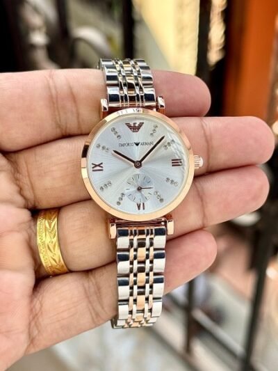 EMP0rio Armani Women's Chrono Two Tone White Dial